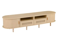 Móvel De Tv|Hauss Spole Móvel para TV com 2 gavetas e 2 portas de correr - Oval em madeira - Cor natural Natural claro