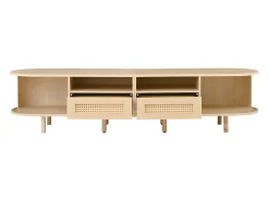 Móvel De Tv|Hauss Spole Móvel para TV com 2 gavetas e 2 portas de correr - Oval em madeira - Cor natural Natural claro