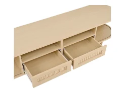 Móvel De Tv|Hauss Spole Móvel para TV com 2 gavetas e 2 portas de correr - Oval em madeira - Cor natural Natural claro