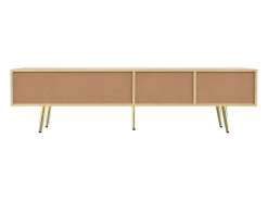 Hauss Spole Móvel para TV com 2 gavetas e 2 portas, pés dourados, 160 x 36 x 42 cm^ Móvel De Tv