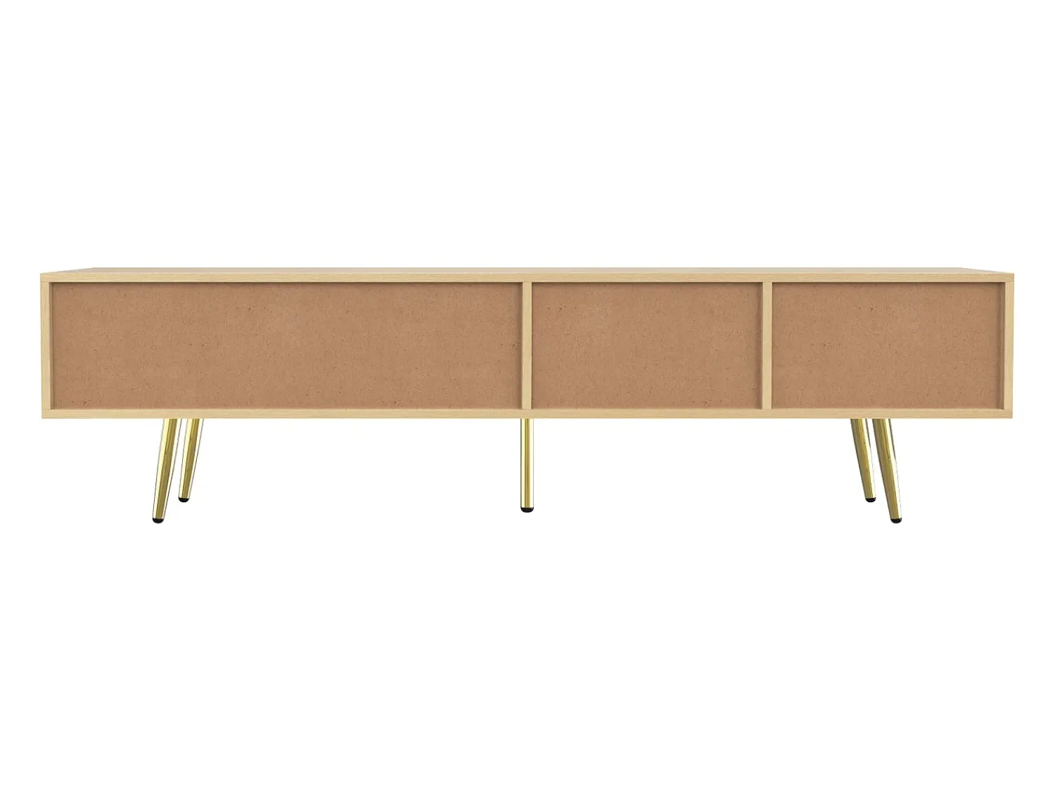 Hauss Spole Móvel para TV com 2 gavetas e 2 portas, pés dourados, 160 x 36 x 42 cm^ Móvel De Tv