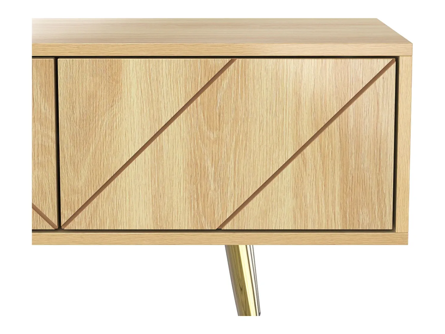 Hauss Spole Móvel para TV com 2 gavetas e 2 portas, pés dourados, 160 x 36 x 42 cm^ Móvel De Tv