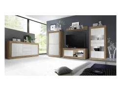 Meublorama Móvel para TV com 1 porta sem iluminação ACCESS. Cores e carvalho escuro.^ Móvel De Tv