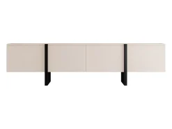 Outlet Vente-unique Móvel para TV com 4 portas em MDF - e Preto - LUVONIA Bege