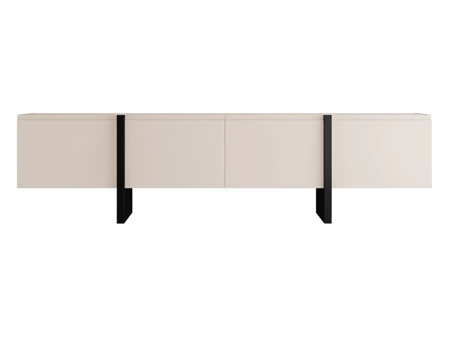 Outlet Vente-unique Móvel para TV com 4 portas em MDF - e Preto - LUVONIA Bege