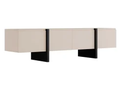 Outlet Vente-unique Móvel para TV com 4 portas em MDF - e Preto - LUVONIA Bege