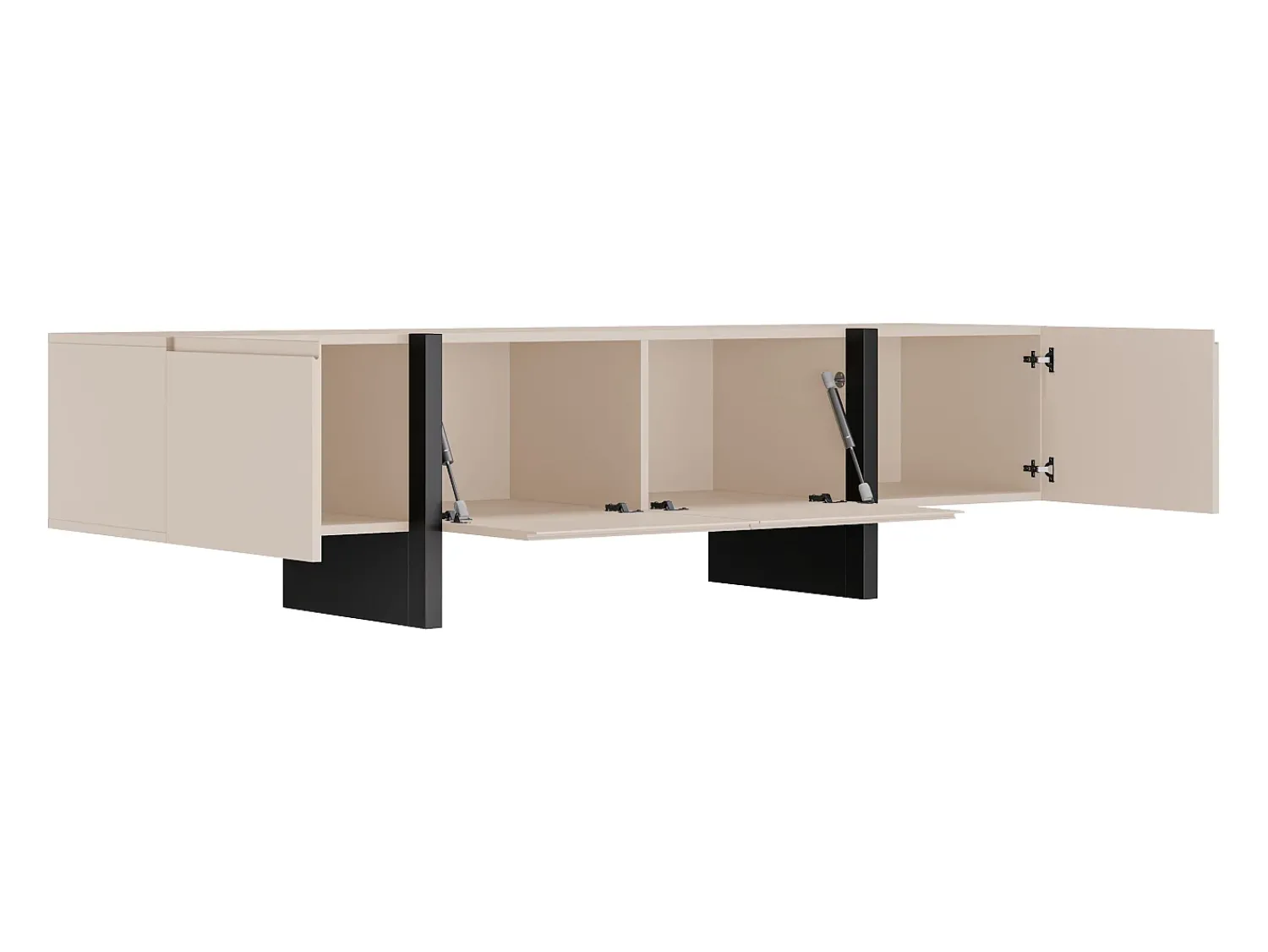 Outlet Vente-unique Móvel para TV com 4 portas em MDF - e Preto - LUVONIA Bege