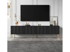 Móvel De Tv|Merax Móvel para TV com 4 portas - 190 x 38 x 48 cm - MDF e aglomerado - Preto