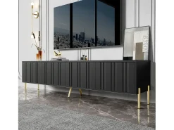 Móvel De Tv|Merax Móvel para TV com 4 portas - 190 x 38 x 48 cm - MDF e aglomerado - Preto
