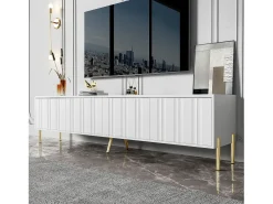 Móvel De Tv*Merax Móvel para TV com 4 portas - 190 x 38 x 48 cm - MDF e aglomerado - Branco