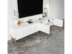 Móvel De Tv*Merax Móvel para TV com 4 portas - 190 x 38 x 48 cm - MDF e aglomerado - Branco