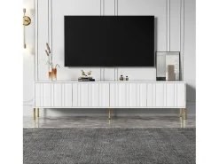 Móvel De Tv*Merax Móvel para TV com 4 portas - 190 x 38 x 48 cm - MDF e aglomerado - Branco