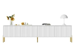 Móvel De Tv*Merax Móvel para TV com 4 portas - 190 x 38 x 48 cm - MDF e aglomerado - Branco