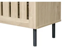 Móvel De Tv|Hauss Spole Móvel para TV com 3 portas, 160 x 40 x 47 cm - Design vazado - Cor da madeira natural Natural claro