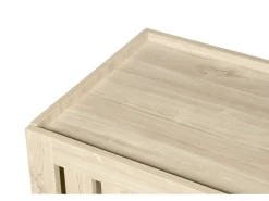 Móvel De Tv|Hauss Spole Móvel para TV com 3 portas, 160 x 40 x 47 cm - Design vazado - Cor da madeira natural Natural claro