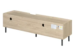 Móvel De Tv|Hauss Spole Móvel para TV com 3 portas, 160 x 40 x 47 cm - Design vazado - Cor da madeira natural Natural claro