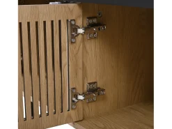 Hauss Spole Móvel para TV com 4 portas, 190 x 35 x 45 cm - Tampo preto - Cor madeira clara^ Móvel De Tv