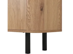 Hauss Spole Móvel para TV com 4 portas, 190 x 35 x 45 cm - Tampo preto - Cor madeira clara^ Móvel De Tv