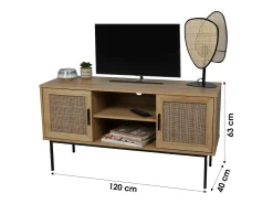 Móvel De Tv*Meublorama Móvel para TV com 2 portas e 2 prateleiras 120x39xH63cm Castanho
