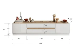 Vente-unique Móvel para TV com 2 portas e 2 gavetas - Branco e Natural - EMORA^ Móvel De Tv