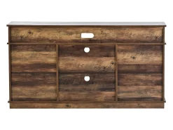 Móvel De Tv|Hauss Spole Móvel para TV com 2 portas de correr e 2 gavetas - Branco e madeira Castanho