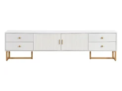 Hauss Spole Móvel para TV com 2 portas e 4 gavetas - Pés em metal dourado -^ Móvel De Tv