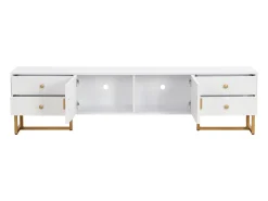 Hauss Spole Móvel para TV com 2 portas e 4 gavetas - Pés em metal dourado -^ Móvel De Tv