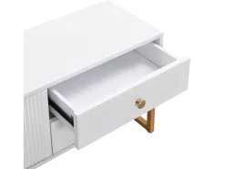 Hauss Spole Móvel para TV com 2 portas e 4 gavetas - Pés em metal dourado -^ Móvel De Tv