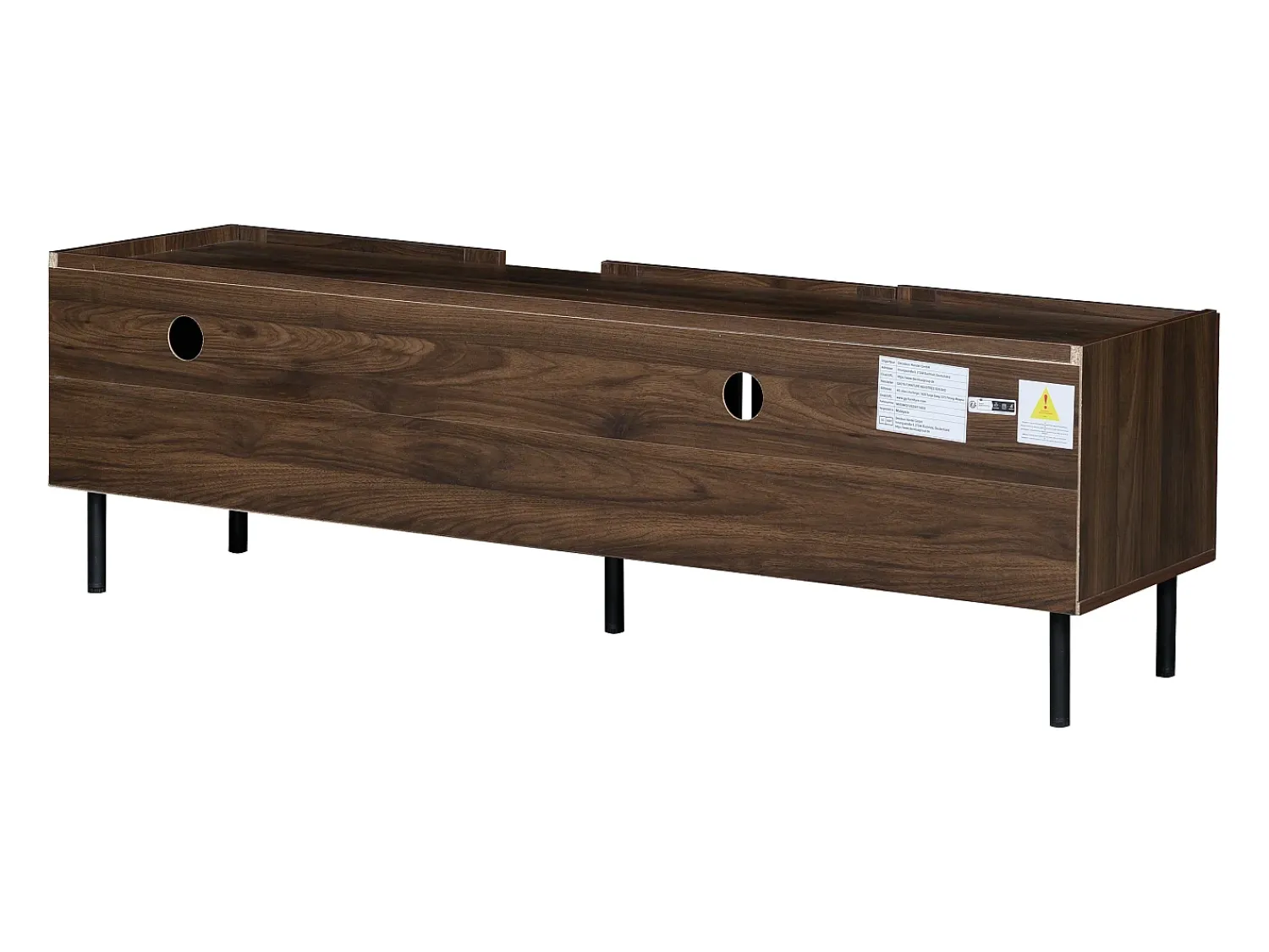 Hauss Spole Móvel para TV com 3 portas, 160 x 40 x 47 cm - Design vazado - Cor nogueira^ Móvel De Tv