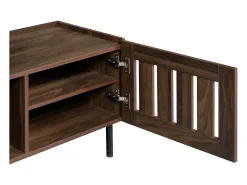 Hauss Spole Móvel para TV com 3 portas, 160 x 40 x 47 cm - Design vazado - Cor nogueira^ Móvel De Tv