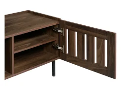Hauss Spole Móvel para TV com 3 portas, 160 x 40 x 47 cm - Design vazado - Cor nogueira^ Móvel De Tv