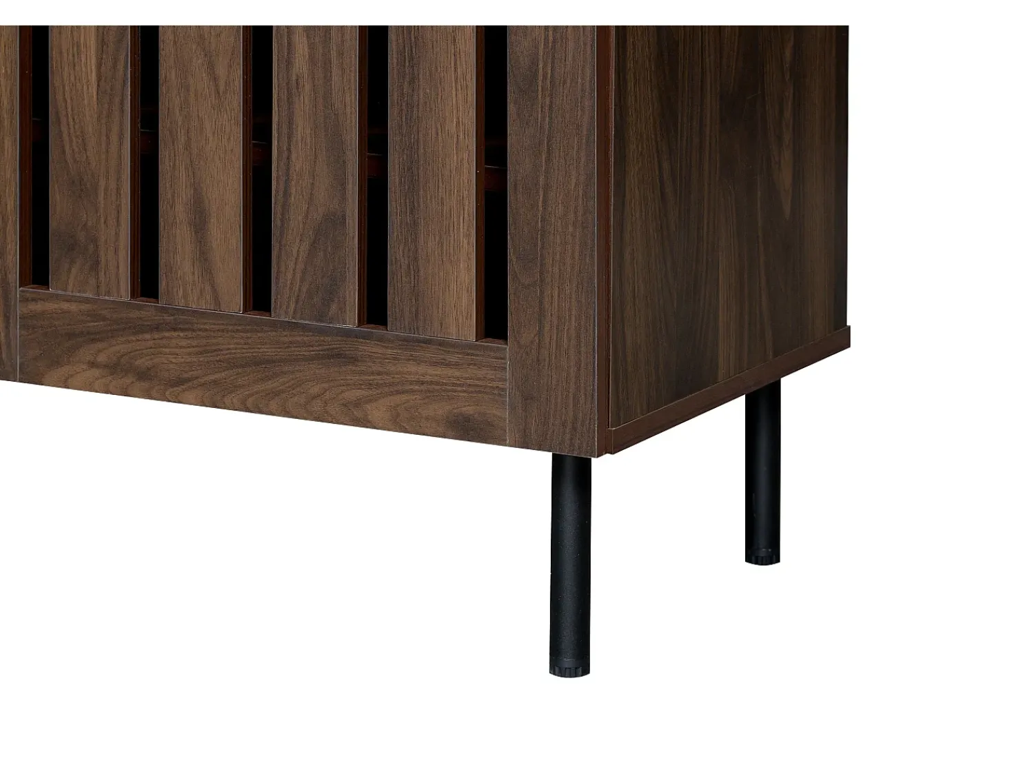 Hauss Spole Móvel para TV com 3 portas, 160 x 40 x 47 cm - Design vazado - Cor nogueira^ Móvel De Tv