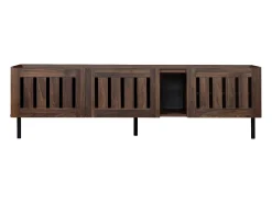 Hauss Spole Móvel para TV com 3 portas, 160 x 40 x 47 cm - Design vazado - Cor nogueira^ Móvel De Tv