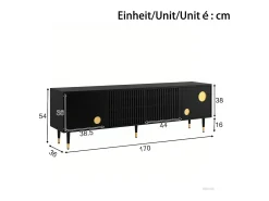 Móvel De Tv|Hauss Spole Móvel para TV com 4 portas, porta com grade, . Preto