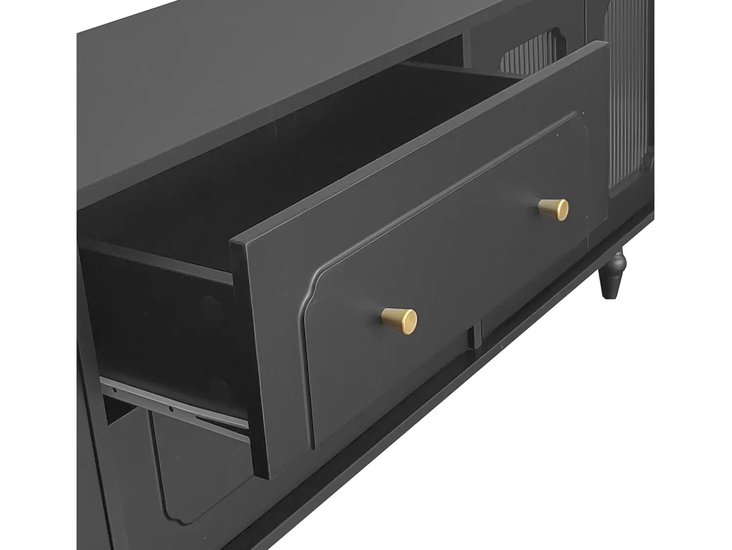 Hauss Spole Móvel para TV com 4 portas de vidro e 2 gavetas - Madeira PB - 175x38x55,5cm^ Móvel De Tv