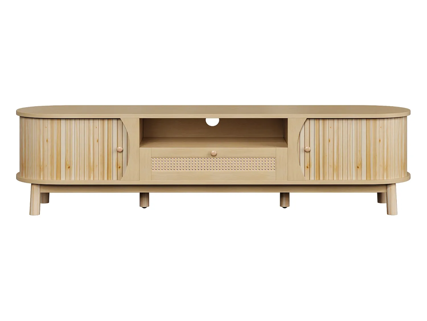 Móvel De Tv*Hauss Spole Móvel para TV com 2 portas e uma gaveta, 165x37x46 cm - Cor natural clara Natural claro