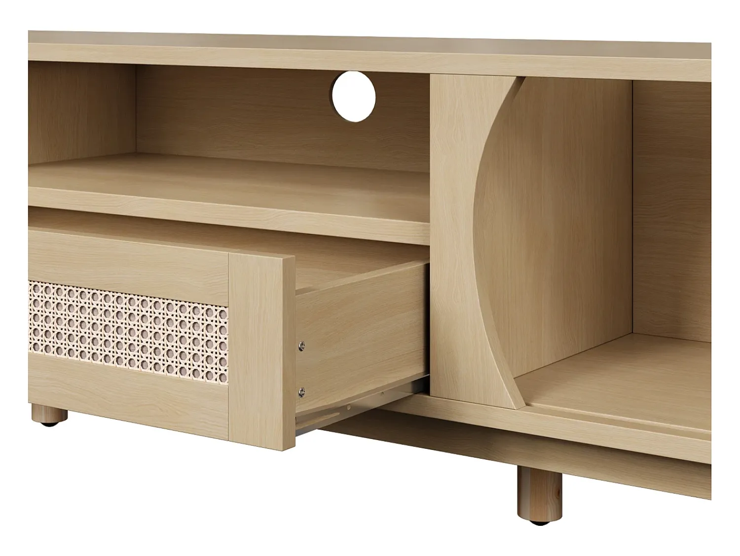 Móvel De Tv*Hauss Spole Móvel para TV com 2 portas e uma gaveta, 165x37x46 cm - Cor natural clara Natural claro
