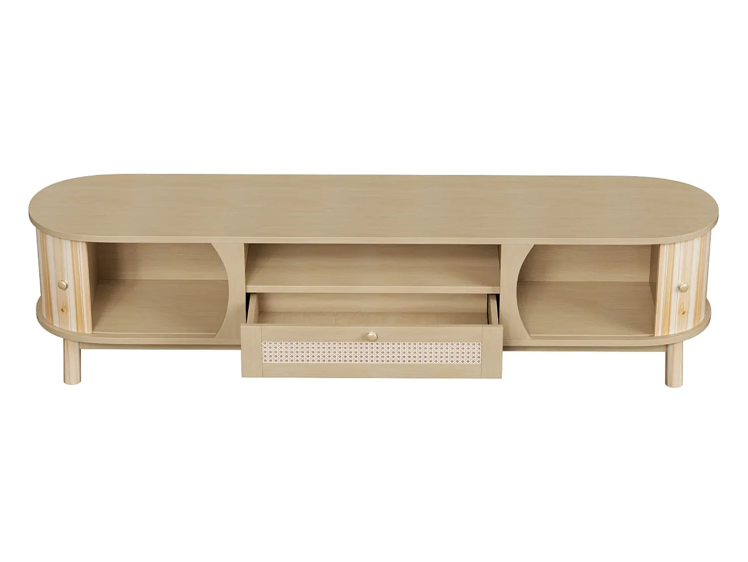 Móvel De Tv*Hauss Spole Móvel para TV com 2 portas e uma gaveta, 165x37x46 cm - Cor natural clara Natural claro