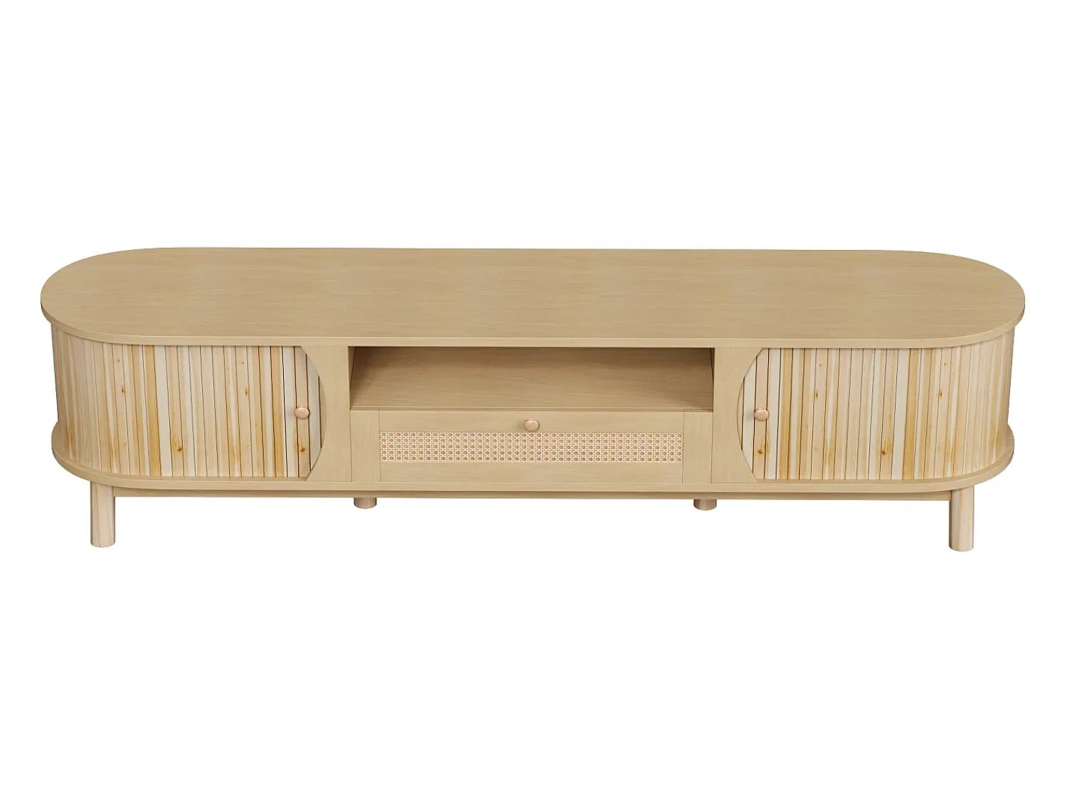 Móvel De Tv*Hauss Spole Móvel para TV com 2 portas e uma gaveta, 165x37x46 cm - Cor natural clara Natural claro