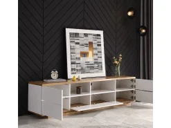 DripeX Móvel para TV com 6 portas e 2 nichos em MDF - e natural - 180x38x46cm^ Móvel De Tv