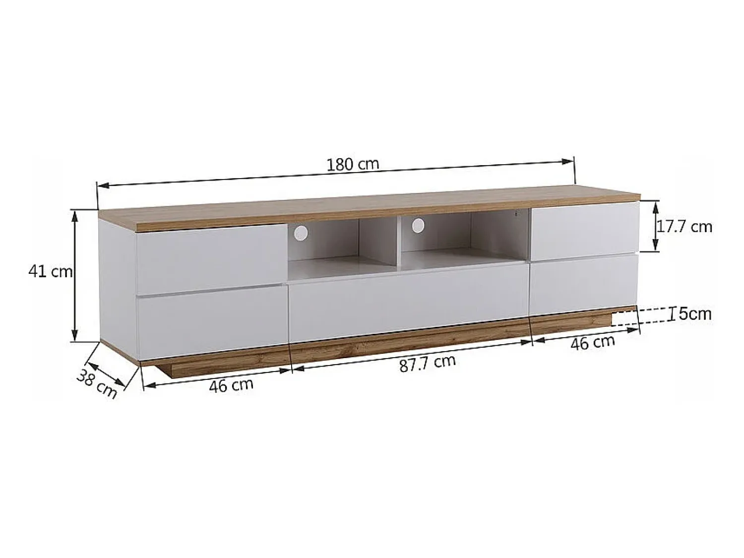 DripeX Móvel para TV com 6 portas e 2 nichos em MDF - e natural - 180x38x46cm^ Móvel De Tv