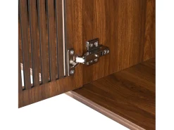 Móvel De Tv*Hauss Spole Móvel para TV com 4 portas, 190 x 35 x 45 cm - Tampo preto - Cor madeira escura Natural escuro