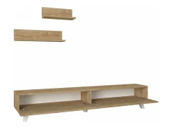 Helloshop26 Móvel para TV com 2 prateleiras 180 x 31 x 33 cm efeito carvalho 03_0007888^ Móvel De Tv