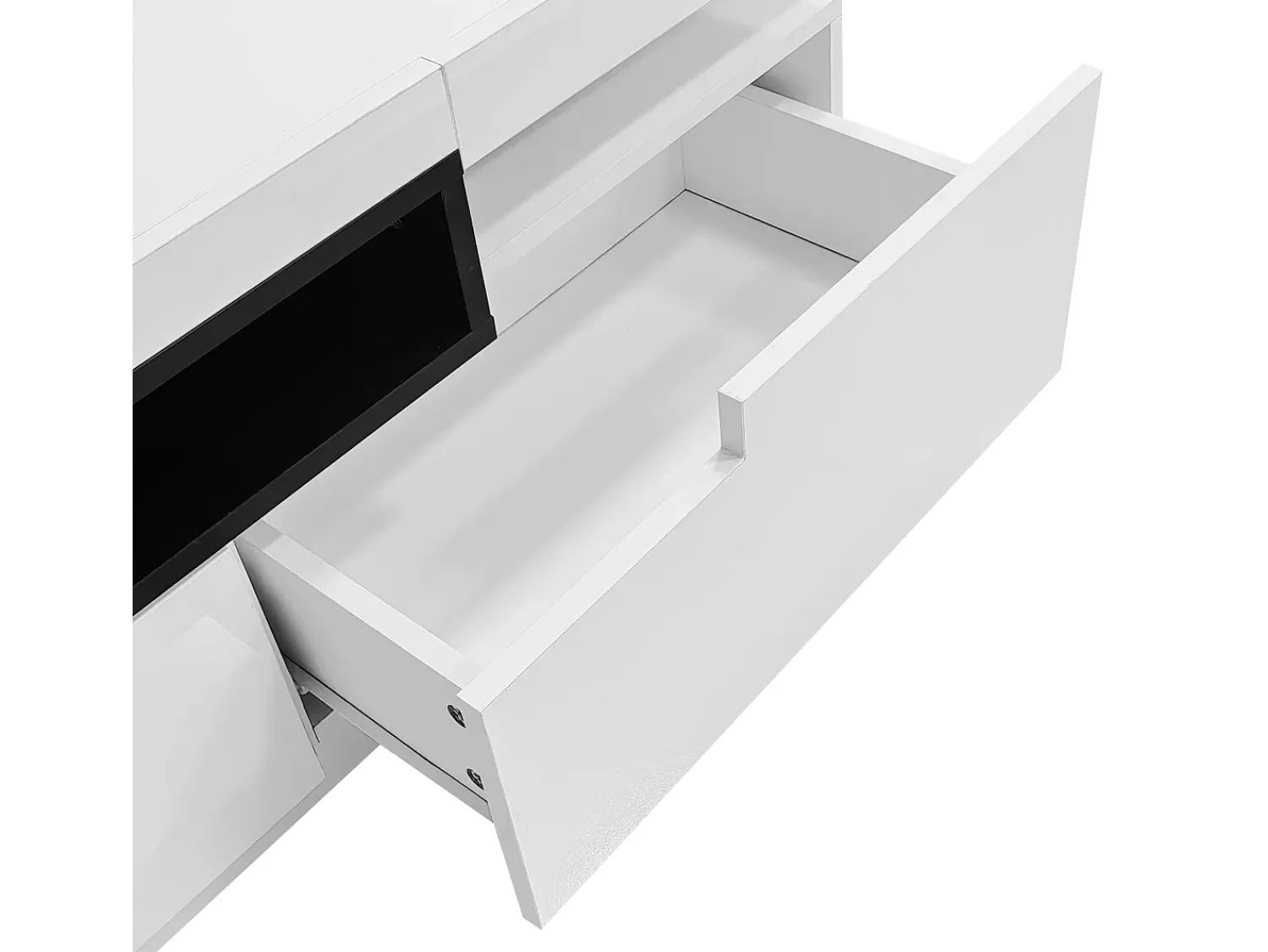 Móvel De Tv*Hauss Spole Móvel para TV com acabamento lacado brilhante, iluminação LED de 16 cores e 3 gavetas - 160x39x42cm Branco