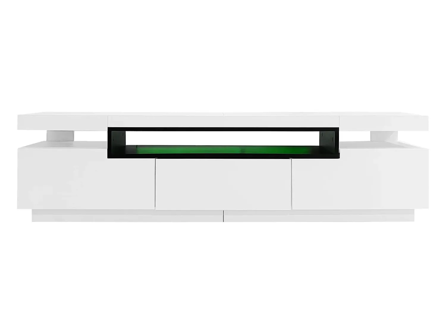 Móvel De Tv*Hauss Spole Móvel para TV com acabamento lacado brilhante, iluminação LED de 16 cores e 3 gavetas - 160x39x42cm Branco