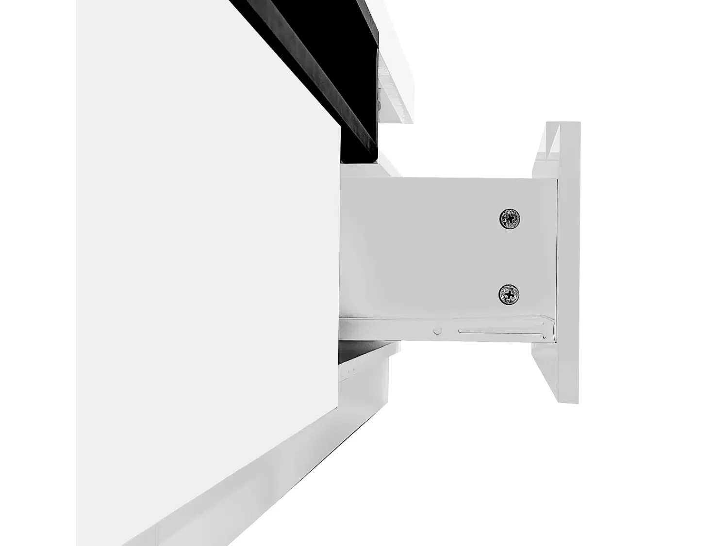 Móvel De Tv*Hauss Spole Móvel para TV com acabamento lacado brilhante, iluminação LED de 16 cores e 3 gavetas - 160x39x42cm Branco