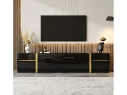 Merax Móvel para TV com acabamento brilhante - 180 x 40 x 38 cm - com gavetas e portas - estilo moderno - MDF -^ Móvel De Tv