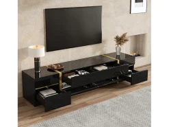 Merax Móvel para TV com acabamento brilhante - 180 x 40 x 38 cm - com gavetas e portas - estilo moderno - MDF -^ Móvel De Tv
