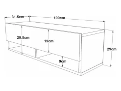 Clearance Helloshop26 Móvel para TV com porta 29,5 x 100 x 31,5 cm efeito carvalho rústico/branco 03_0007780 Bege