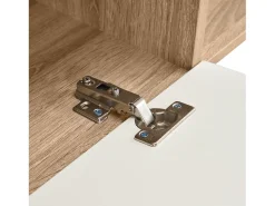 Móvel De Tv|Hauss Spole Móvel para TV com prateleiras - Cor branco e madeira Natural claro